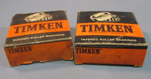 Lot of 2 Timken 31594 Tapered Roller Bearing 1-3/8" Bore NIB