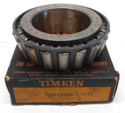 TIMKEN TAPERED ROLLER BEARING, 758 CONE, 3.3750" BORE