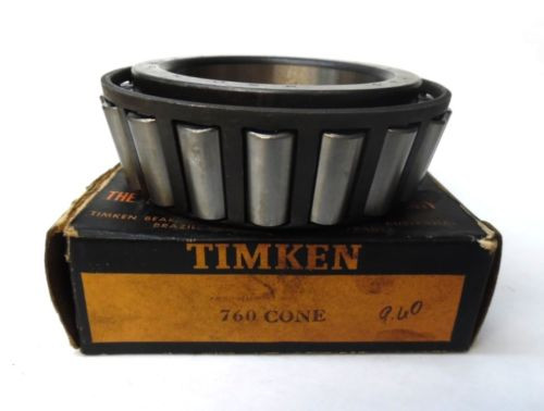 TIMKEN TAPERED ROLLER BEARING CONE 760, INNER RING WIDTH 1.9", 3-9/16" BORE, NIB