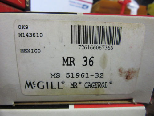 McGill MR36 Cagerol Bearing 2-1/4" ID X 3" OD X 1-3/4" Width NEW!! Free Shipping