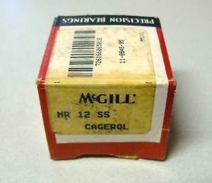 NEW MCGILL MR-12-SS CAGED NEEDLE ROLLER BEARING