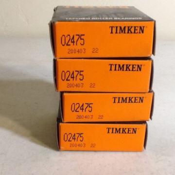 TIMKEN 02475 Tapered Roller Bearing New