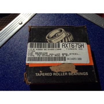 (1) Timken 3732 Tapered Roller Bearing Outer Race Cup, Steel, Inch, 3.875&#034; Outer