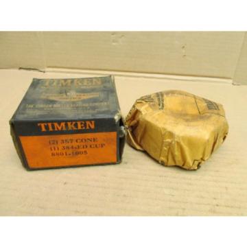 NIB TIMKEN 2x 387 TAPERED ROLLER BEARING CONE &amp; 384-ED CUP SET QTY 2 387 1 384ED