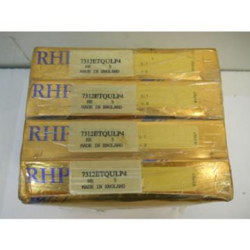Roller Bearing RHP  510TQI655-1  MODEL 7312ETQULP4 PRECISION BEARING SET (SET OF 4) NEW CONDITION IN BOX