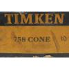 TIMKEN TAPERED ROLLER BEARING, 758 CONE, 3.3750&#034; BORE