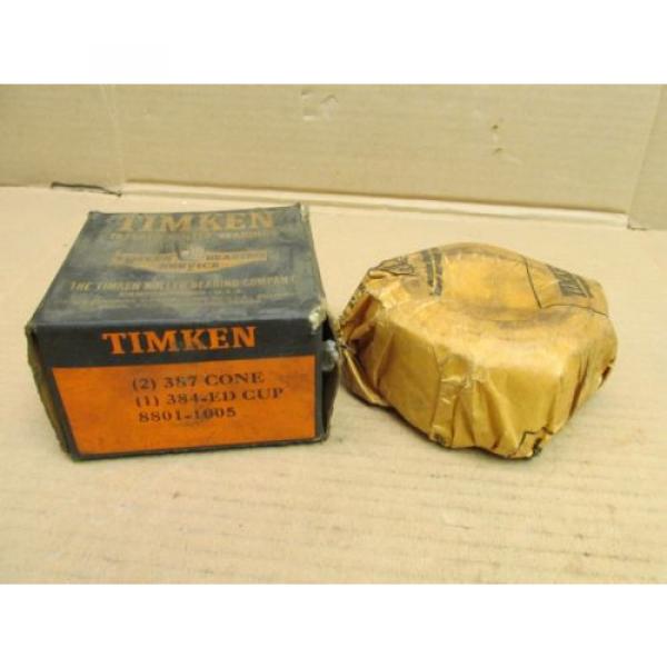 NIB TIMKEN 2x 387 TAPERED ROLLER BEARING CONE &amp; 384-ED CUP SET QTY 2 387 1 384ED #1 image