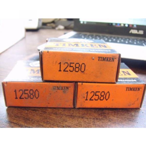 NEW TIMKEN LOT OF 3 TAPERED CONE ROLLER BEARING 12580 #1 image