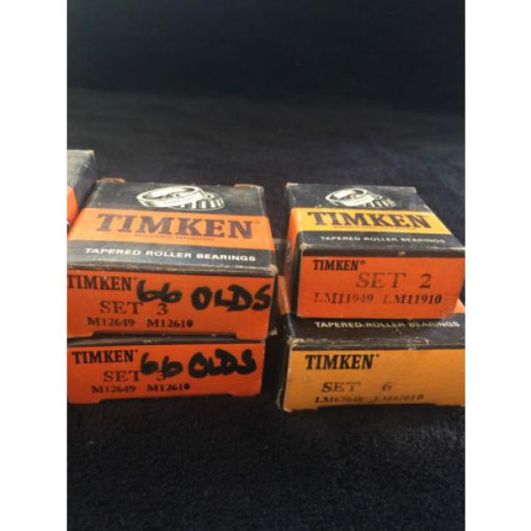 Timken Tapered Roller Bearings Lot LM11949/LM11910 LM67048/67010 M12649/M12610 #3 image