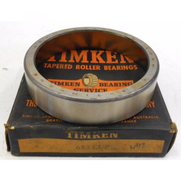 TIMKEN TAPERED ROLLER BEARINGS 653 CUP, 5-3/4&#034; OD, SINGLE CUP, CHROME STEEL #1 image
