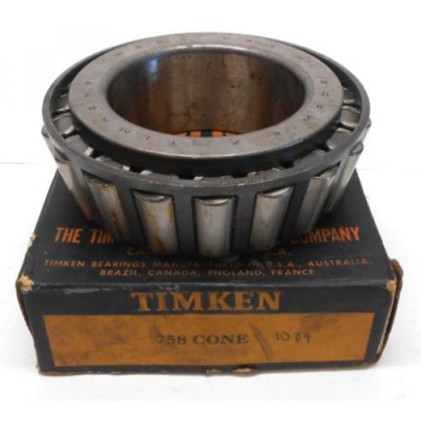 TIMKEN TAPERED ROLLER BEARING, 758 CONE, 3.3750&#034; BORE #1 image