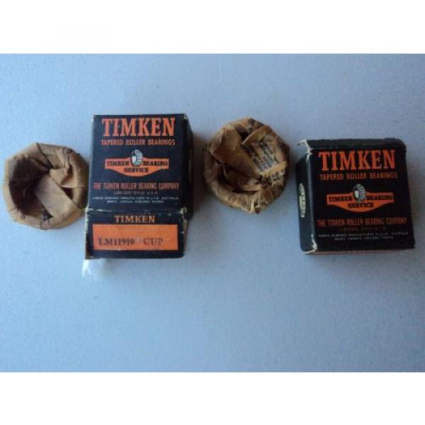 Lot of 2 New Timken Tapered Roller Bearing LM-11910 Cup &#034;NOS&#034; #3 image