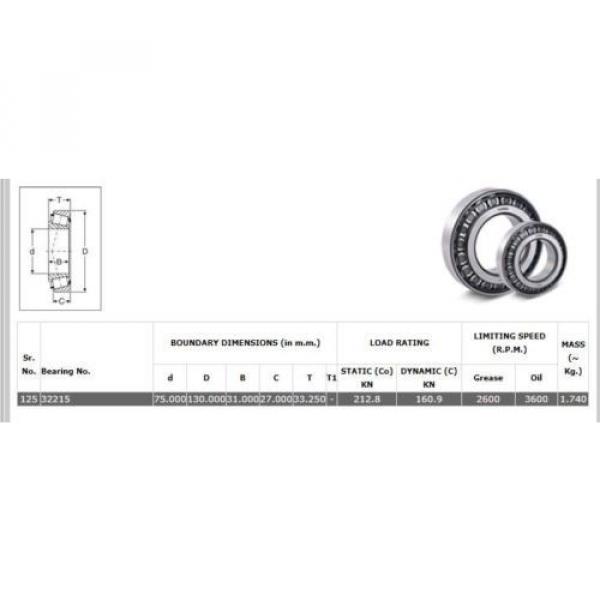 32215 Single Row Tapered Roller bearing. High End product. Quantities available. #2 image