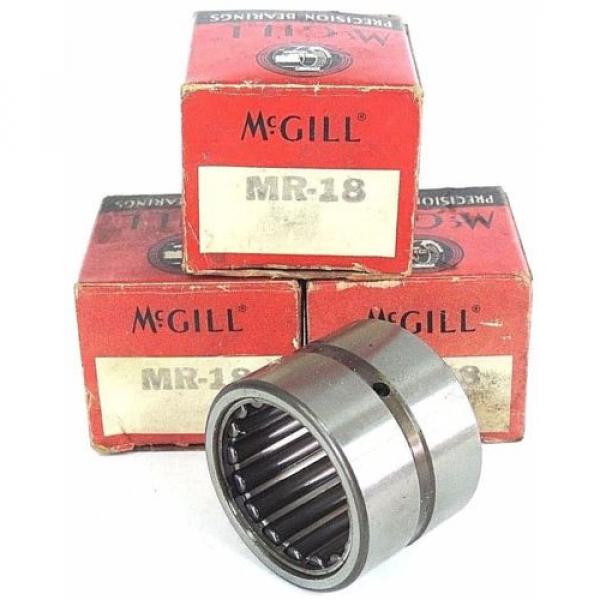 LOT OF 3 NIB McGILL MR-18 NEEDLE ROLLER BEARINGS MR18 #1 image